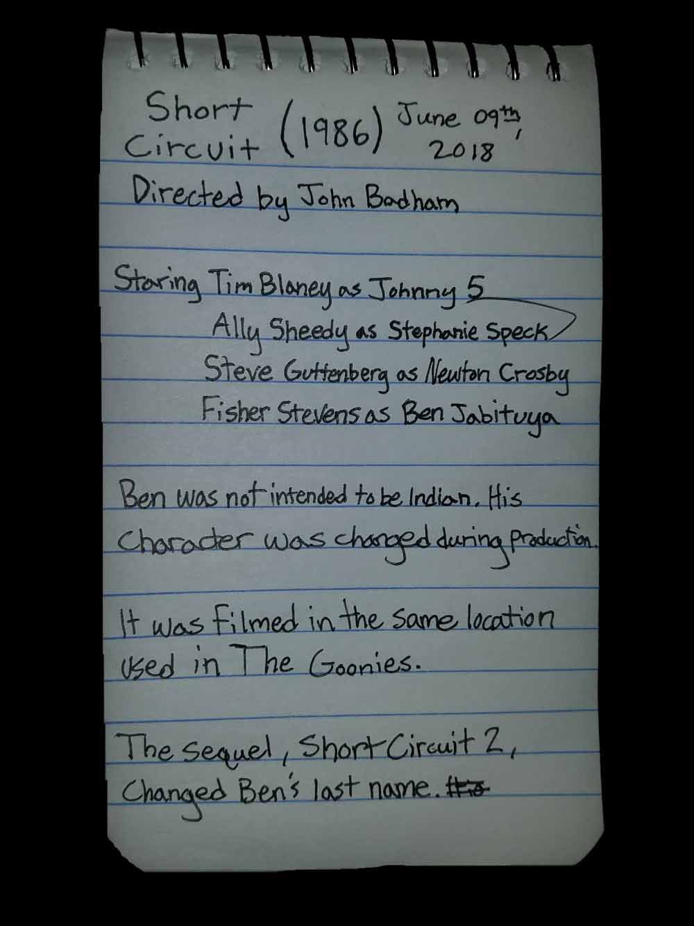 Short Circuit, Film Notes, Trivia, Bagrisham, Brandon Grisham