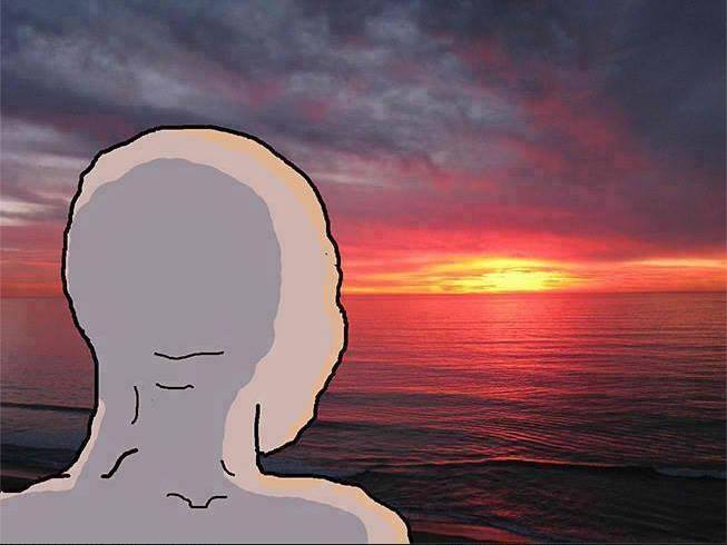 Wojak, Meme, Feel, Void, Sunset