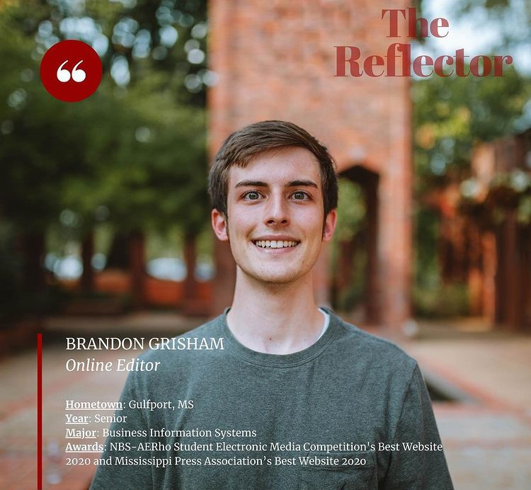 2020 - Reflector Staff Photo of Brandon Grisham